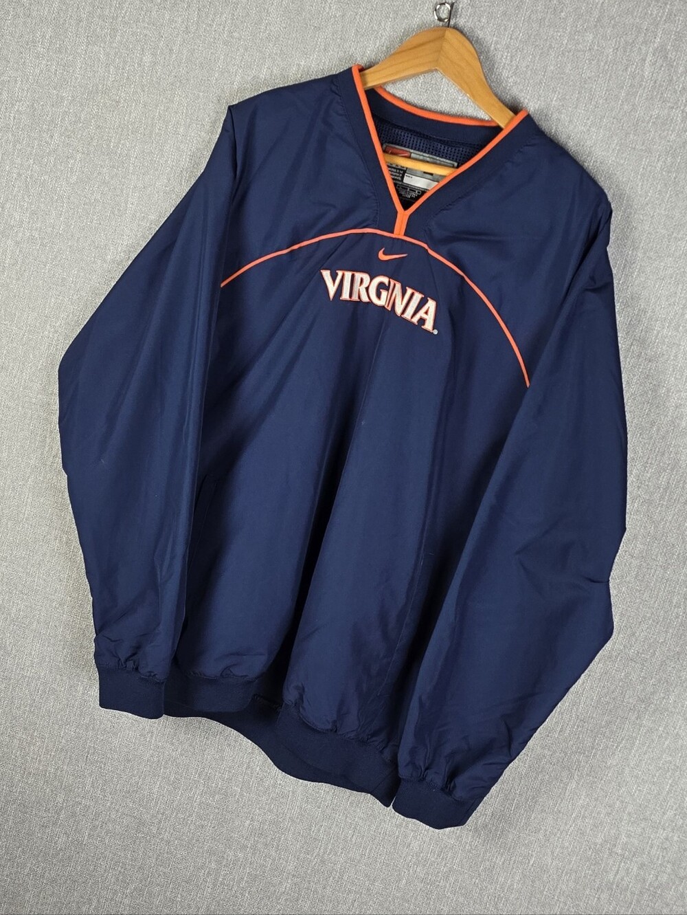 Nike Virginia Cavaliers Pull Over Windbreaker Blue/Orange Sz L